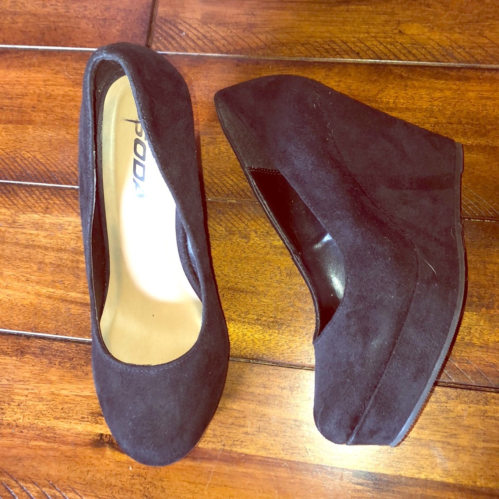 Black Suede Wedges